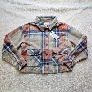 NWT Thread & Supply plaid fleece shacket.